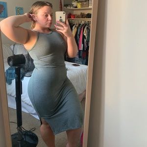 Stripped midi dress